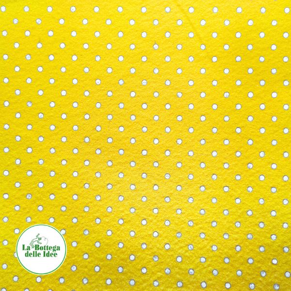 Pannolenci Asti 1 mm - Fantasia Pois - Giallo