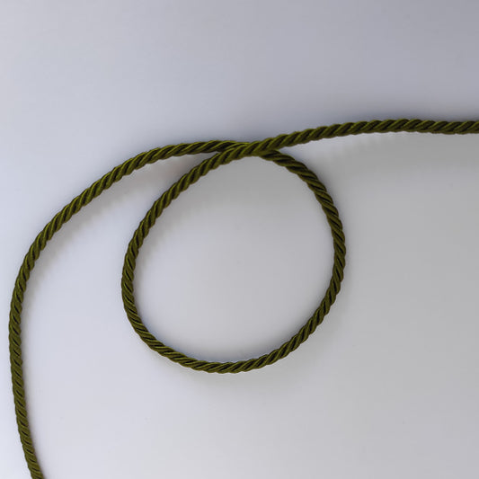 cordoncino ritorto a 3 capi 3,5 mm - colore verde oliva