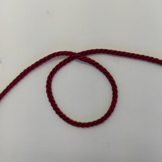 cordoncino ritorto a 3 capi rosso scuro
