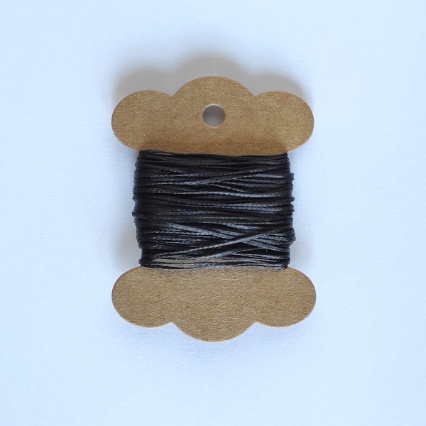 Filo intrecciato piatto e cerato in poliestere 1 mm per cuciture robuste in legatoria, lavorazione del cuoio, etc. - Nero
