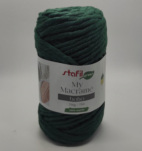 Filato Macramè Boho in cotone riciclato verde per macramé e progetti creativi