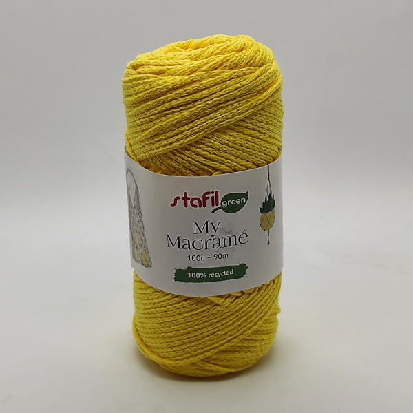 My Macramé Stafil - filato per macramé colore giallo per nodi e progetti creativi