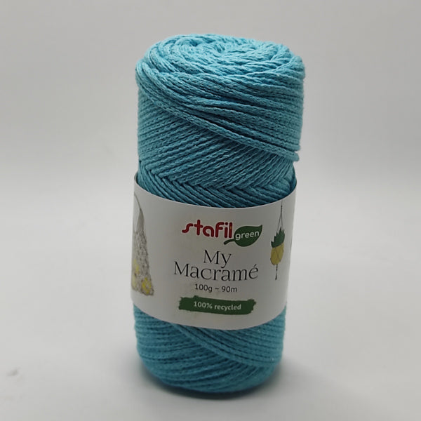 Gomitolo My Macramè Ø 2 mm in cotone turchese per nodi e progetti creativi