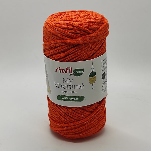 My Macramè, filato per lavorare a Macramè colore arancione, per nodi e progetti creativi.