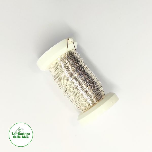 Filo metallico colore argento, diametro 0.45 mm, in confezione da 45 metri