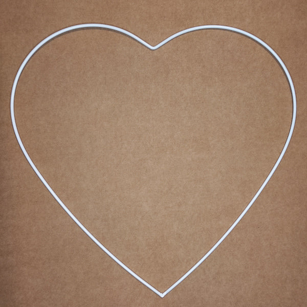 cuore in metallo smaltato bianco H 30 cm