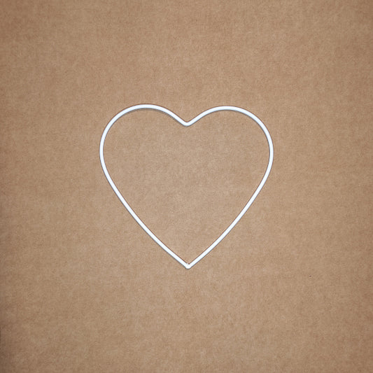 cuore in metallo smaltato bianco H 15 cm