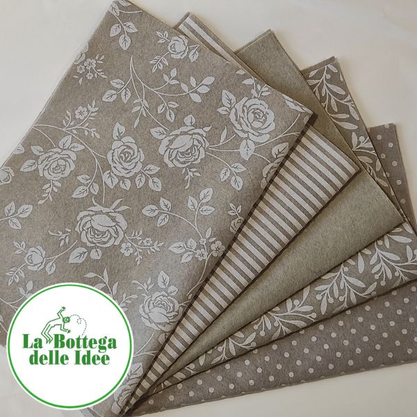 Set Pannolenci Beige e Crema - 5 fantasie per creazioni raffinate