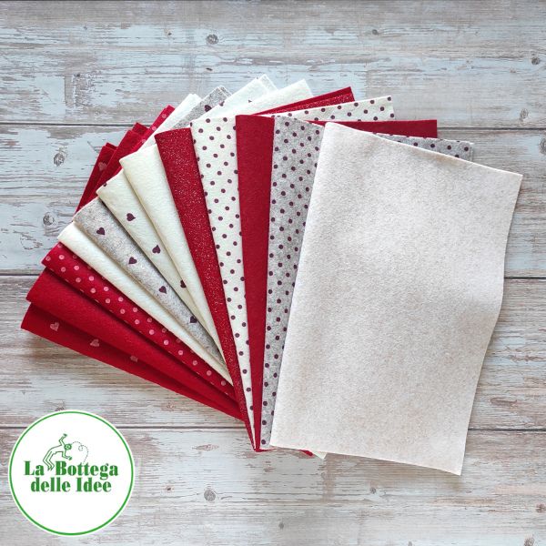 Set Pannolenci Panna e Rosso - 12 varianti per un Natale magico