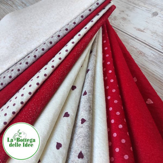 Set Pannolenci Panna e Rosso - 12 varianti per un Natale magico