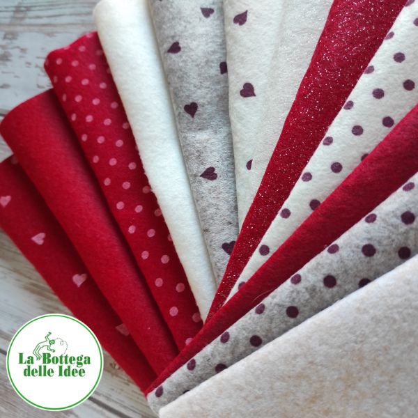 Set Pannolenci Panna e Rosso - 12 varianti per un Natale magico