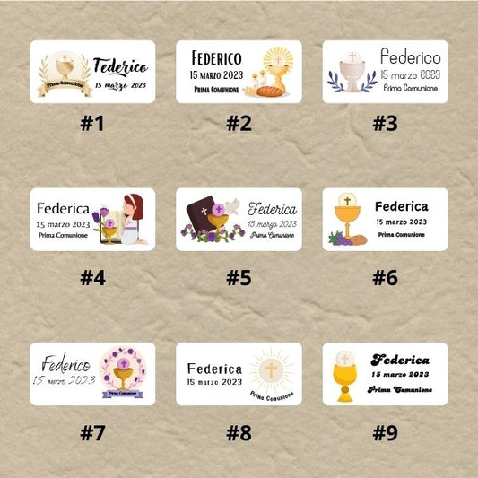 Bigliettini - Tags personalizzati per bomboniere in cartoncino avorio – 9 modelli