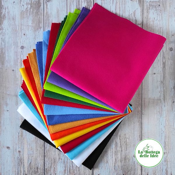 Set 14 tagli di pannolenci dai colori vivaci e intensi