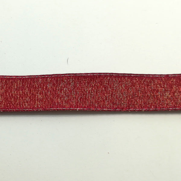 Nastro Lamé Bordeaux - H 16 mm