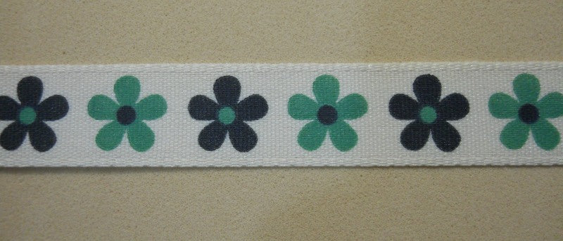 Nastro "Fiori" Verde/Nero