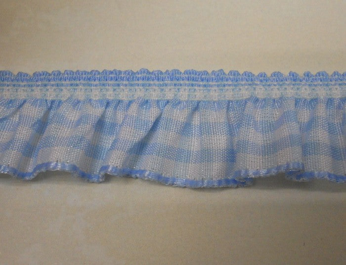 Nastro Volant Vichy - Bianco/Azzurro