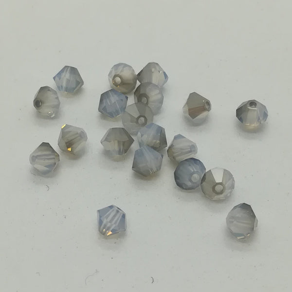 Swarovski - Cristalli bi-cono 4 mm - White Opal Satin (10 pz)