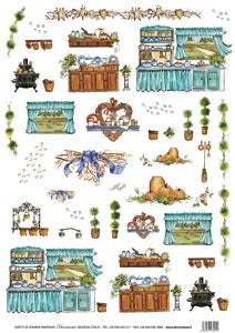 Carta di Riso per Découpage Serie 6 - Cod. 5098 - Cucine in Festa