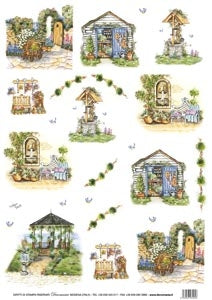 Carta di Riso per Découpage Serie 6 - Cod. 5099 - In Giardino