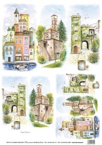 Carta di Riso per Découpage Serie 6 - Cod. 5105 - Scorci Panoramici 2