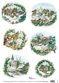 Carta di Riso per Découpage Serie 9 - Cod. 5162 - Paesaggi Innevati Grandi