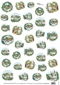 Carta di Riso per Découpage Serie 9 - Cod. 5163 - Paesaggi Innevati Piccoli