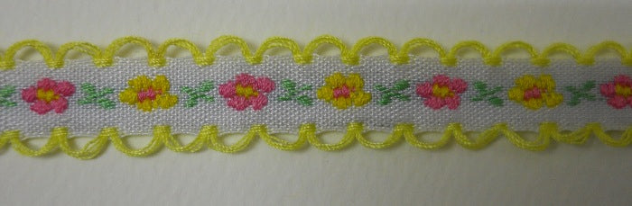 Nastro "Fiori" giallo H 10 mm