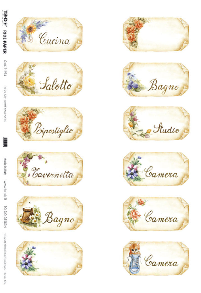 Carta di Riso Door Nameplates - Targhette per porte