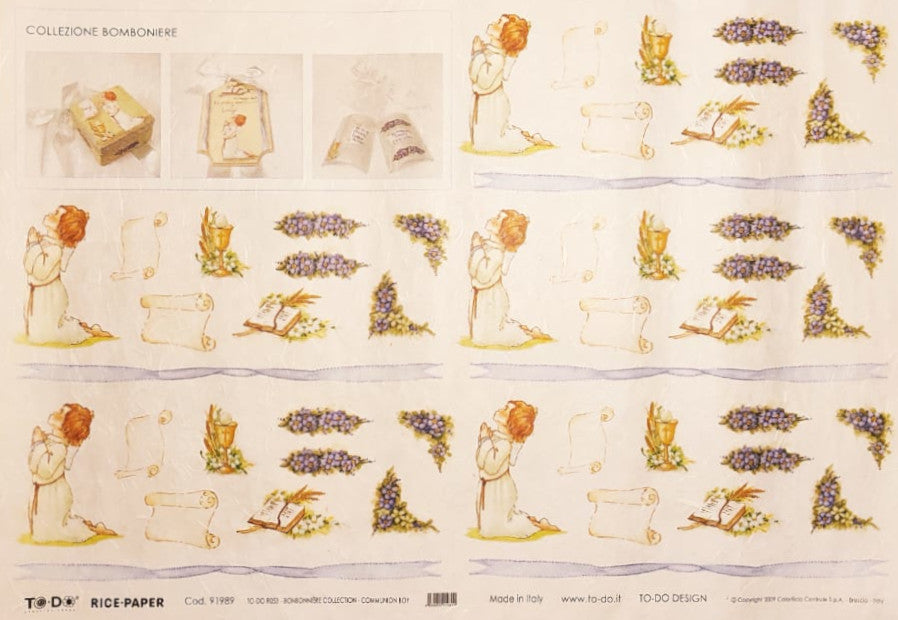 Carta di Riso TO-DO - Collezione Bomboniere - Comunione Bimbo