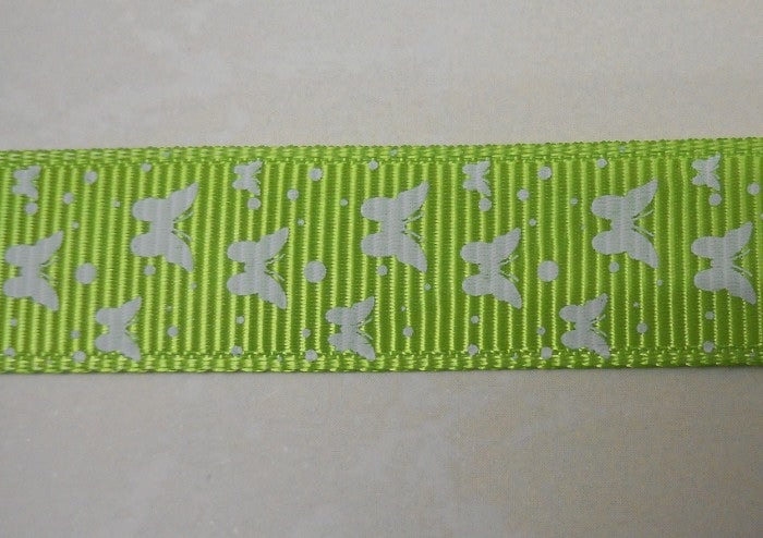 Nastro "Farfalle" Verde acido H 15 mm