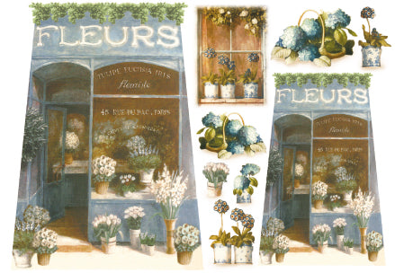 Stamperia carta di riso per Découpage motivo negozio di fiori
