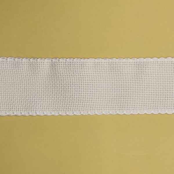 Bordo Aida rifinito con smerlo semplice H 5 cm - Bianco