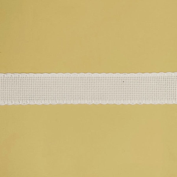 Bordo Aida con rifinitura semplice H 3 cm - Bianco