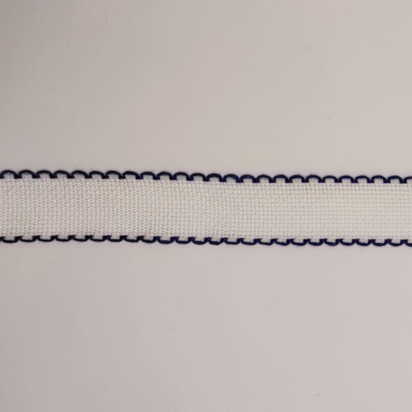 Bordo Aida con rifinitura semplice H 3 cm - Blu scuro