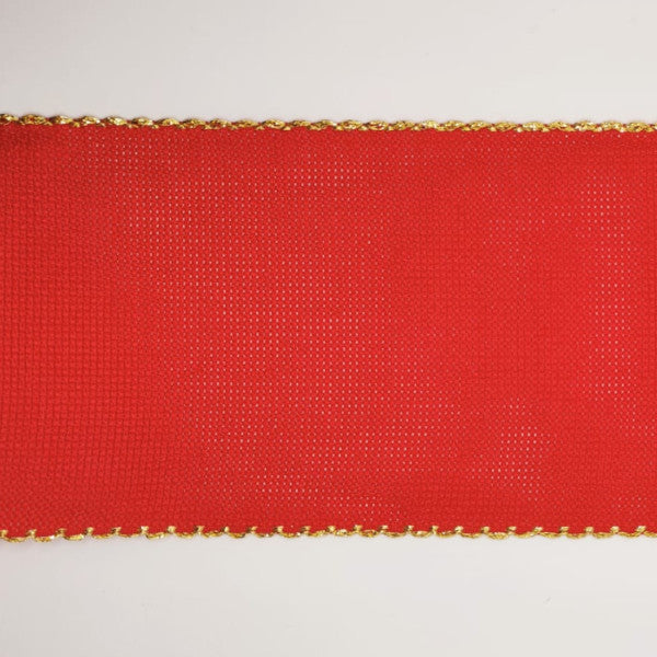 Bordo Aida smerlato semplice - H mm 105 - Rosso/Oro