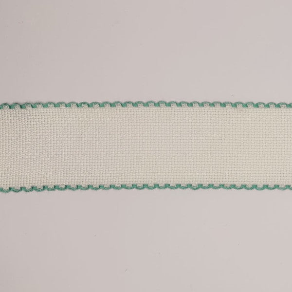 Bordo smerlato semplice H cm 5/26 quadretti verde acqua