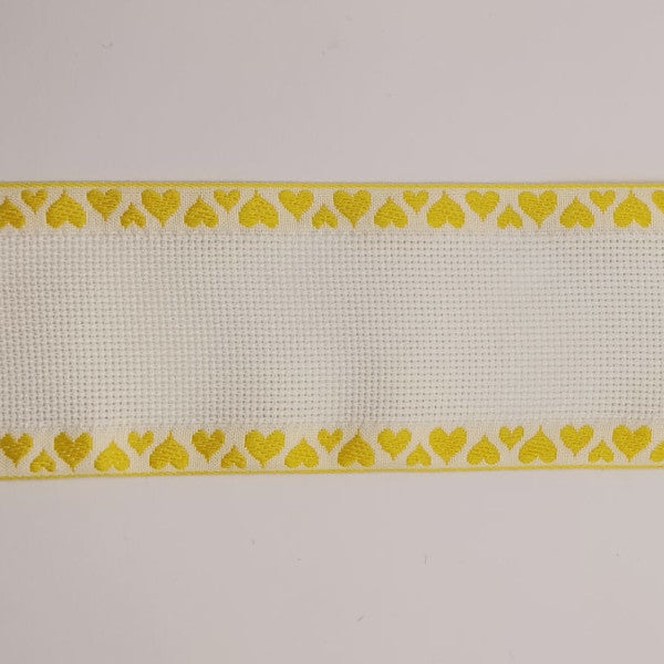 Bordo a cuori giallo H cm 5/26 quadretti