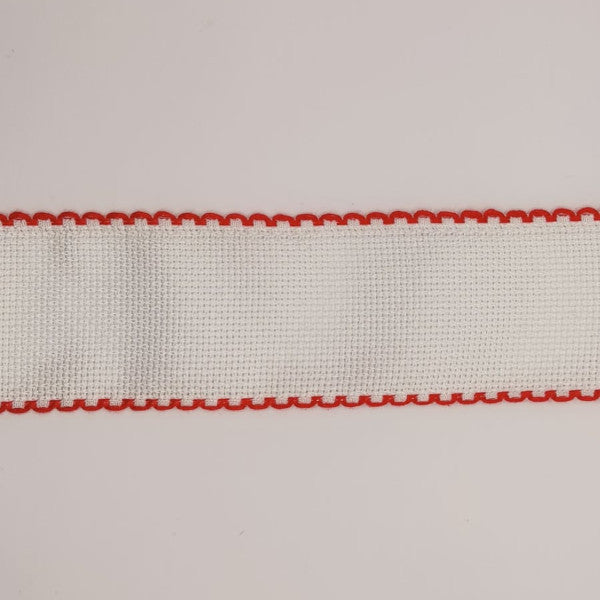 Bordo smerlato semplice H cm 5/26 quadretti rosso