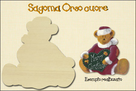 Sagoma Country Painting - Orso cuore - La Bottega delle Idee - Rimini