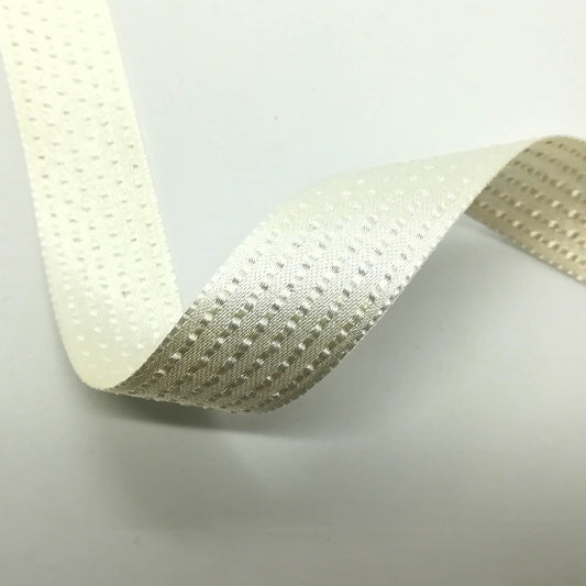 Nastro raso avorio "Puntini" H 20 mm