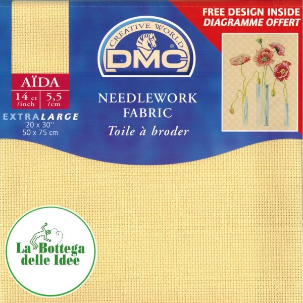 DMC - Tela Aida 55 - Giallo 744 (50 cm x 75 cm)