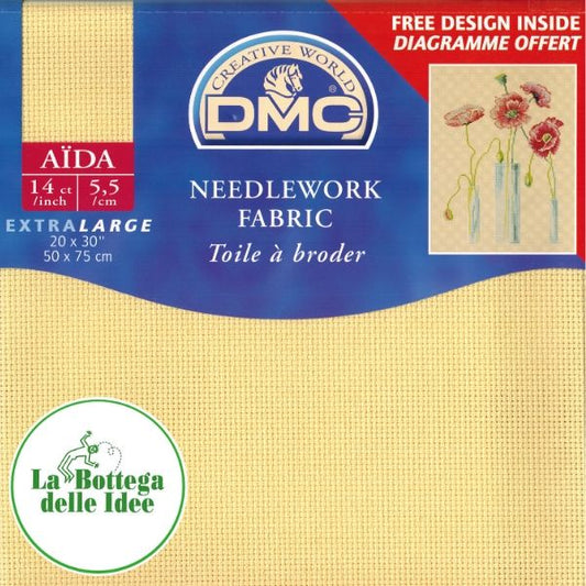 DMC - Tela Aida 55 - Giallo 744 (50 cm x 75 cm)