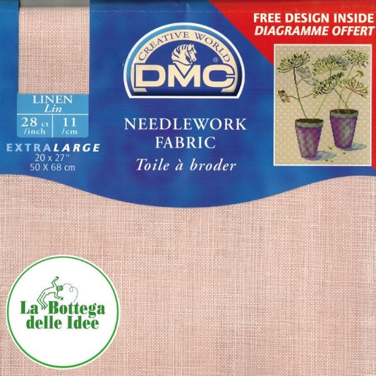 DMC - Lino 11 fili/cm - Rosa Antico 225 (50 cm x 68 cm)