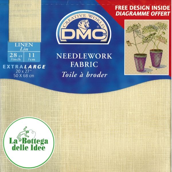 DMC - Lino 11 fili/cm - Giallo chiaro 712 (50 cm x 68 cm)