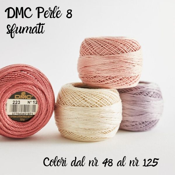 DMC Perlé 8 - Gomitolo 80 metri (10 gr.) - Colori Sfumati dal nr 48 al nr 125