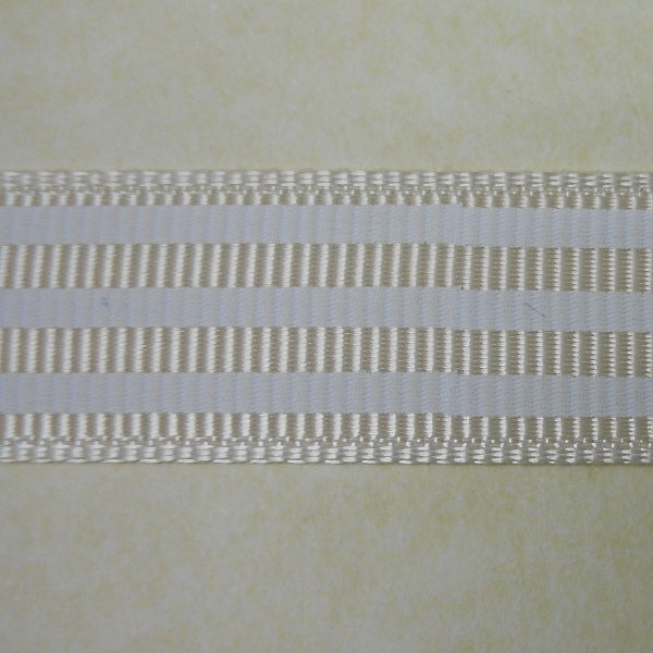 Nastro Gros Grain "Righe" - Avorio e Bianco (A1004) - La Bottega delle Idee - Rimini