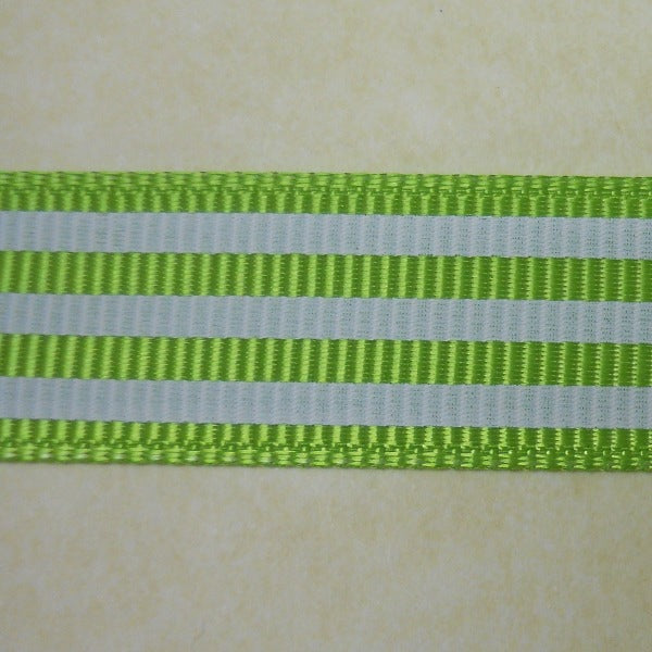 Nastro Gros Grain "Righe" - Verde acido e Bianco (A10168) - La Bottega delle Idee - Rimini