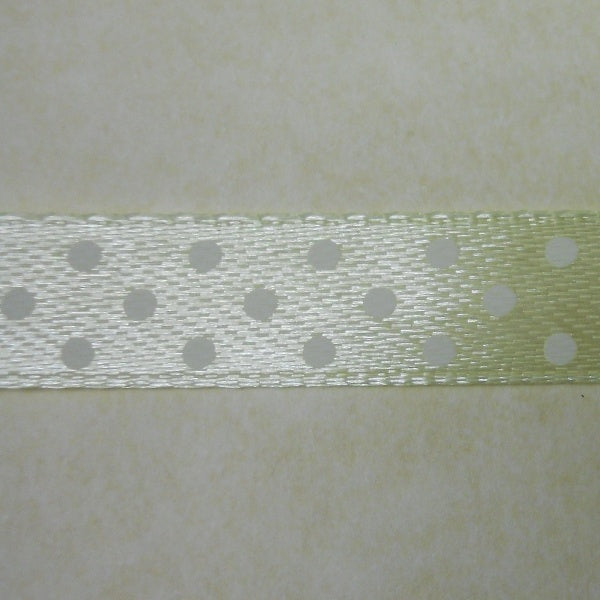 Nastro di Raso "Pois" Bianco su fondo Giallino (DP1109)