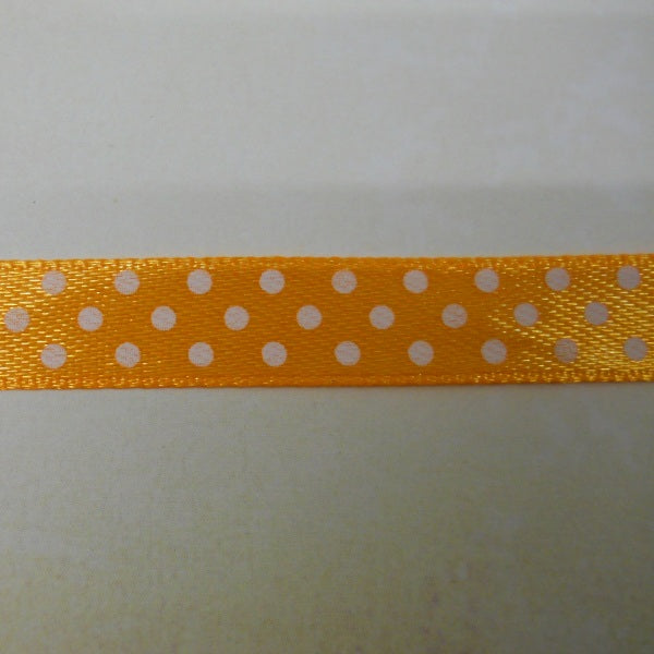 Nastro di Raso "Pois" Bianco su fondo Arancione (DP1113)