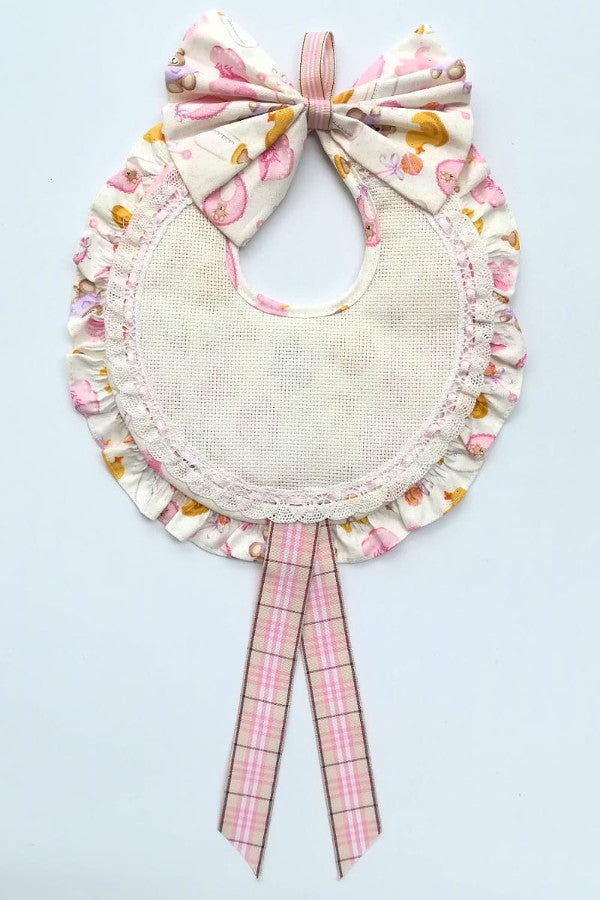 Fiocco Nascita "Bavaglino" - Rosa